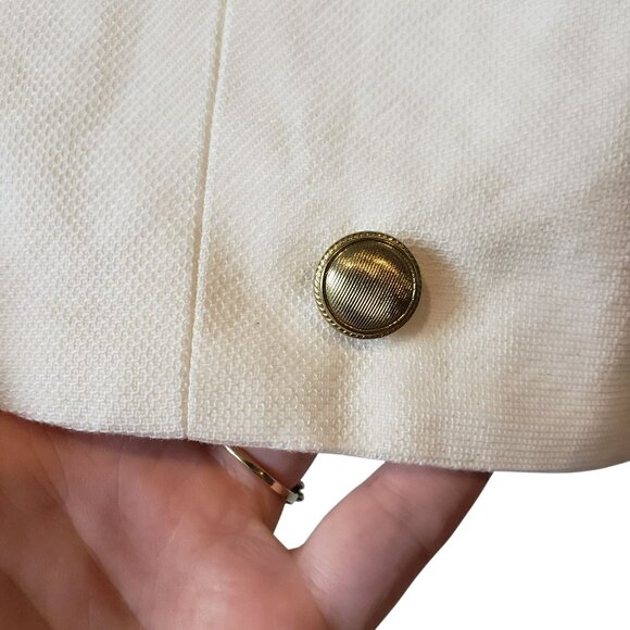 Rosetta Getty White Cotton Linen Button Criss Cross Halter Top Gold Buttons Chic - Picture 7 of 13